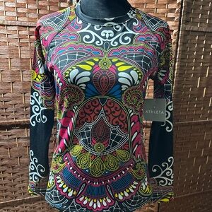 Athleta Women's Colorful Mandala Long Sleeve Top
